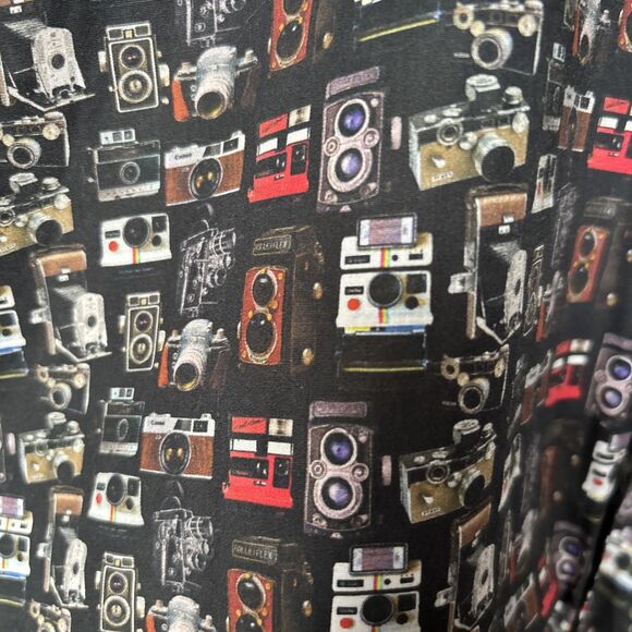 Jared Lang Camera Photography Print Button Down LS Black Shirt Men's Small - Picture 4 of 6